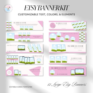 Etsy Banner Template Bundle: Editable Canva Shop Branding Kit (Digital Download)