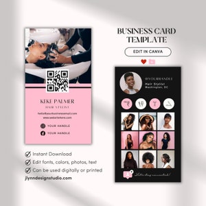 Business Card Template | Beauty Business Card | Logo Maker | Canva Template | Instant Access | Editable Business Card | QR Code Card IC
