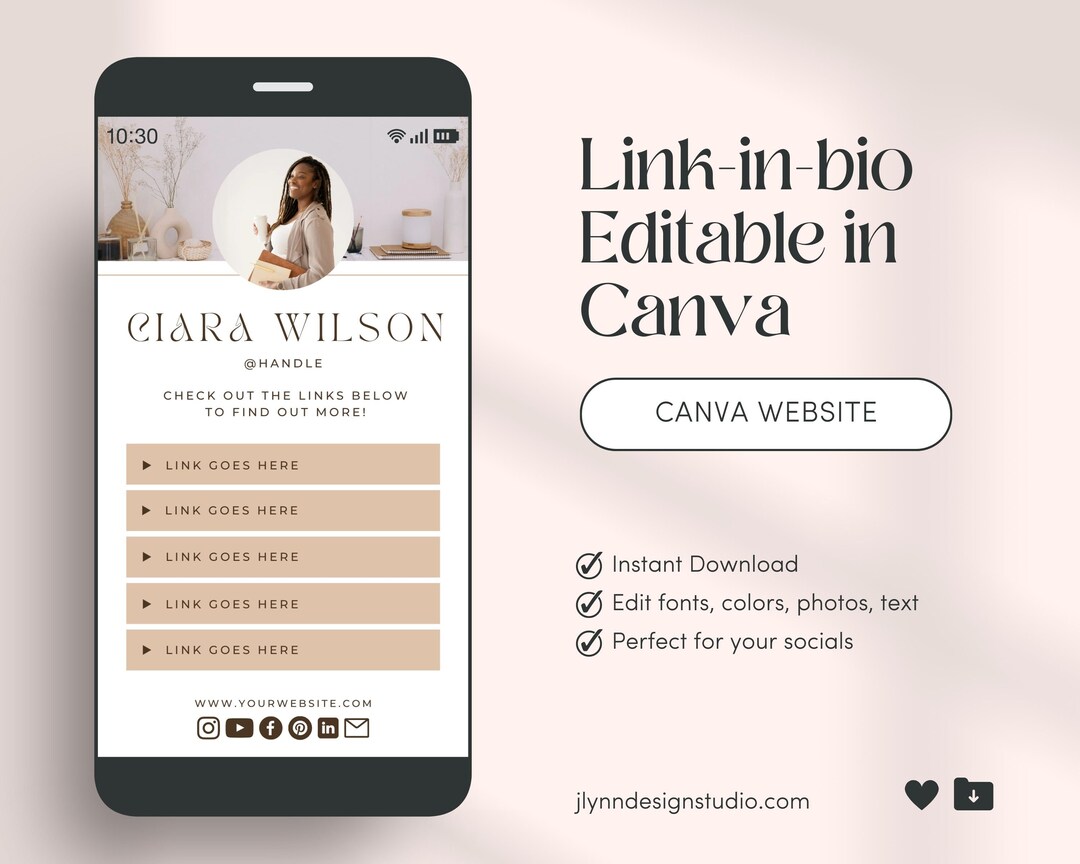 Editable Link-in-bio Canva Website Template for Coaches, Consultants ...