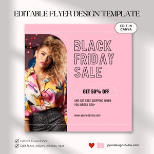 Black Friday Sale | Pink Friday Flyer | Lash Tech | Hair Flyer | Wig Sale Flyer | Book Now Flyer | Pink Friday Sale | Edit In Canva