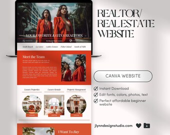 Realtor Website Canva Template: One Page Real Estate Design