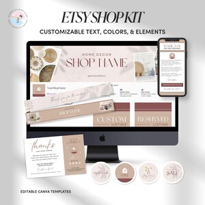 Etsy Shop Branding Kit: Editable Canva Templates, Shop Banner & Icon Set