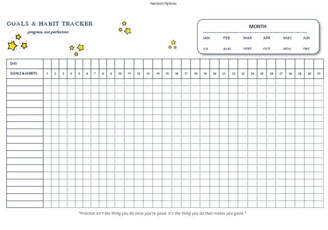 Monthly Habit Tracker | A5 Printable Planners Inserts | Routine Tracker ...