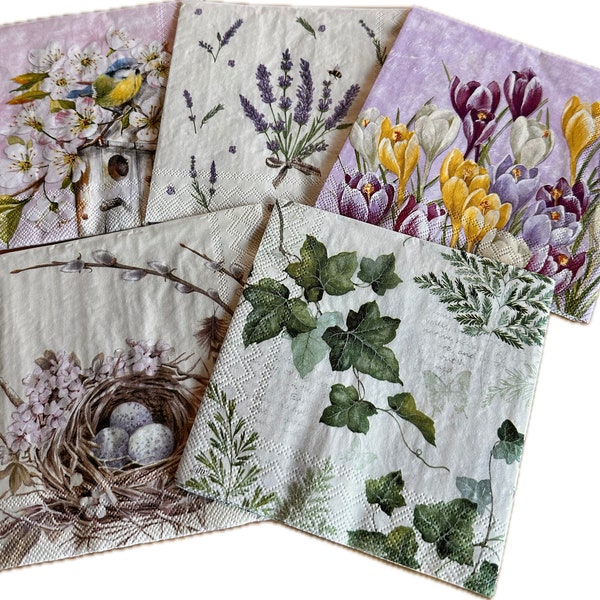 Decoupage napkins, Flower bundle , Low shipping