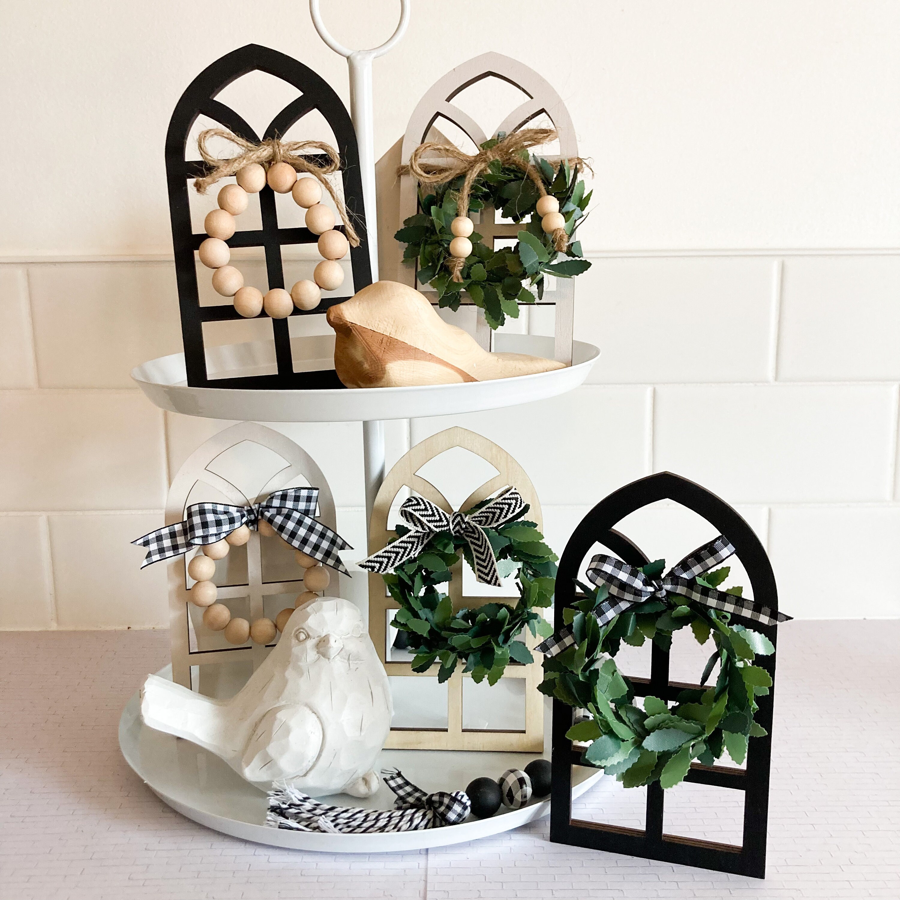 Cathedral Window, Tiered Tray Decor, Farmhouse Decor, Mini Window ...