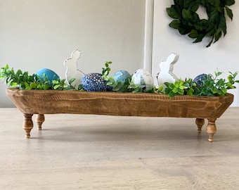 20” Rustic Wood Dough Bowl Riser: Farmhouse Table Centerpiece, Coffee Table Decor, Mantle Decor