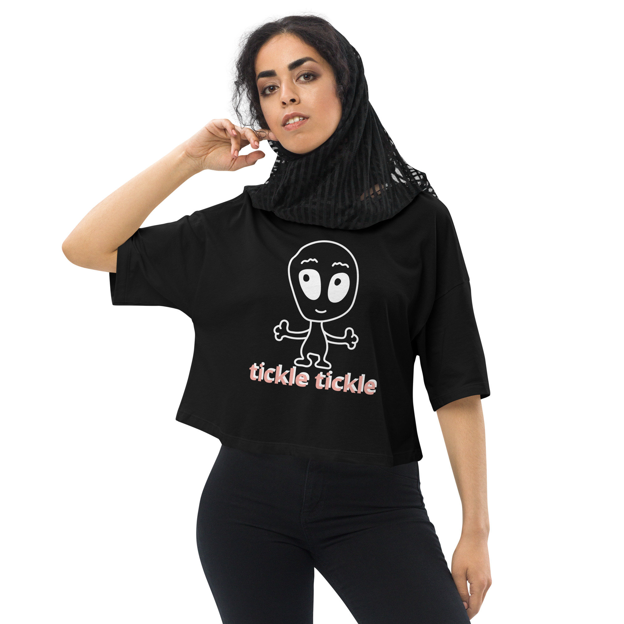 Drop shoulder crop hotsell