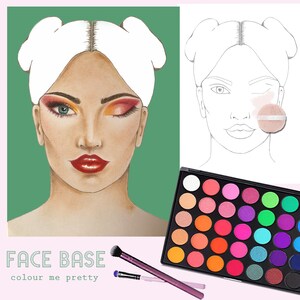 Makeup Face Chart, Face Chart Practice Sheets, Printable Make up Practice  Sheets, Blank Face Chart Printable, Blank Make up Chart, Download