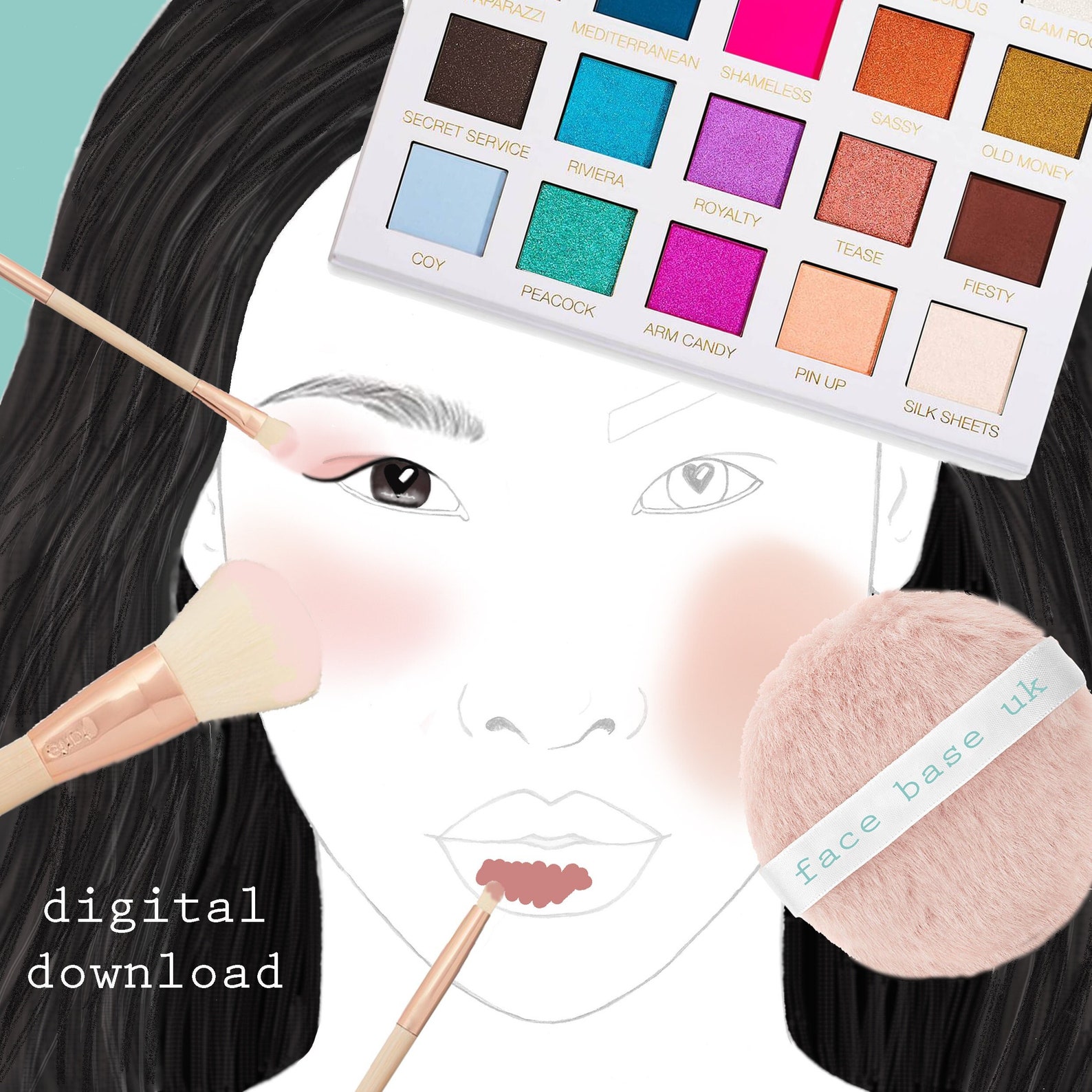 Makeup Face Chart PDF | Face Chart for Makeup | Instant Download ...
