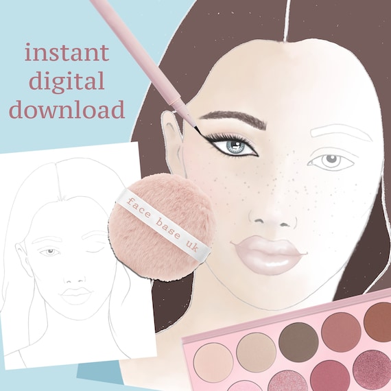 Face Chart for Makeup Artists Makeup Face Chart PDF - Etsy