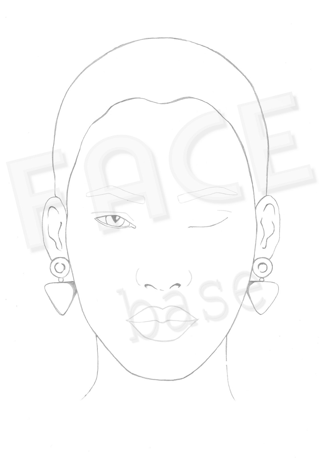 Blank Makeup Face Chart Template Printable Makeup Chart Etsy
