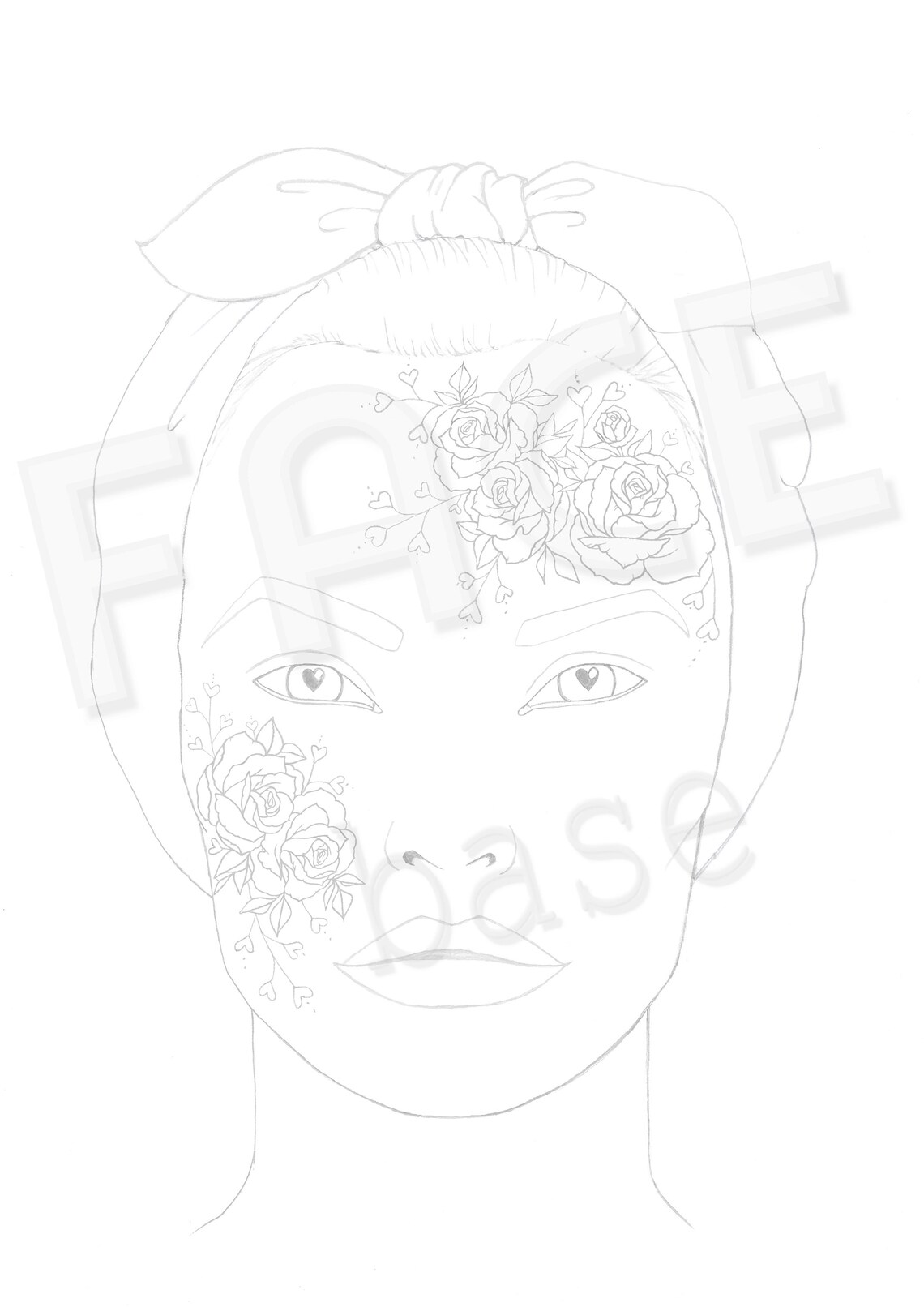 Instant Download Face Makeup Chart Blank Makeup Chart Face Etsy