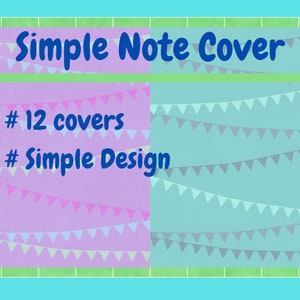 Simple Digital Note Cover - Canva template, printable.