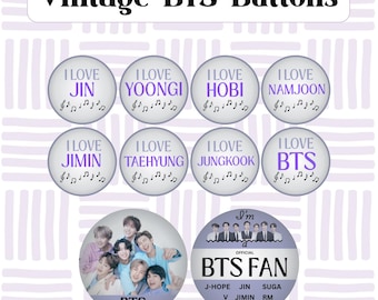 Vintage-Style BTS Pinback Buttons