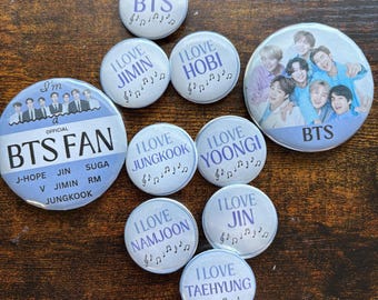 Vintage-style BTS Pinback Buttons - Etsy