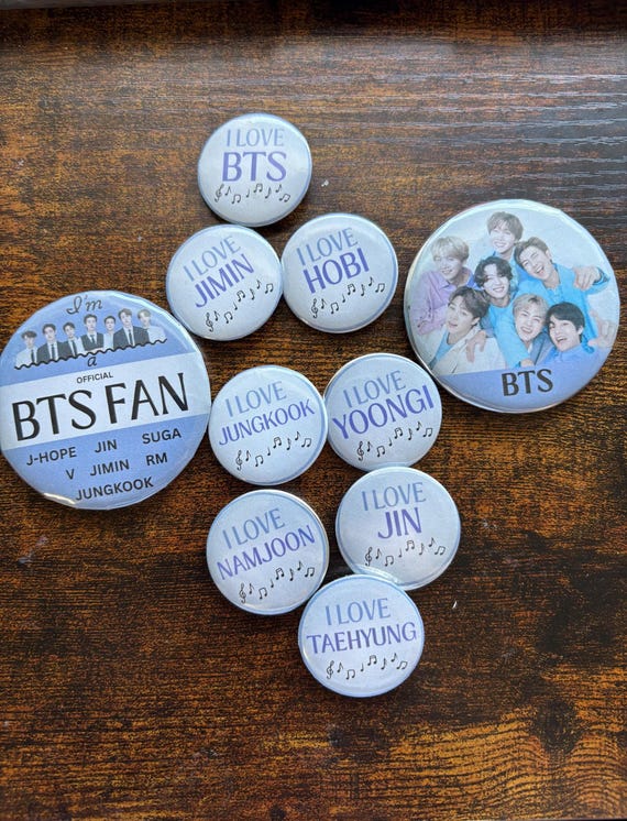 Vintage-style BTS Pinback Buttons - Etsy