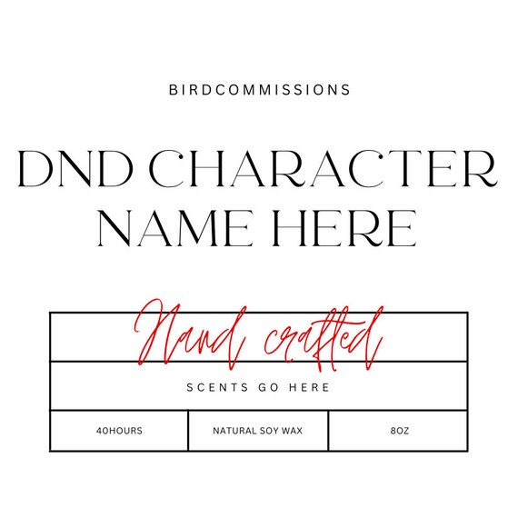 DND Customized Character Candles