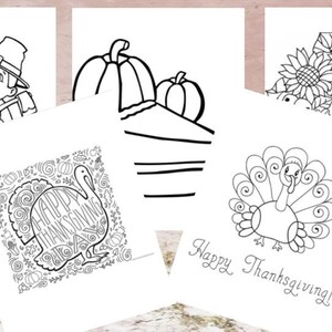Thanksgiving Printable Coloring Pages, Fall Digital Download Coloring Book - 95 pages