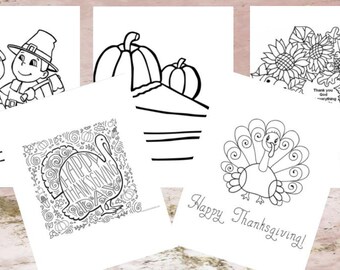 Thanksgiving Printable Coloring Pages, Fall Digital Download Coloring Book - 95 pages