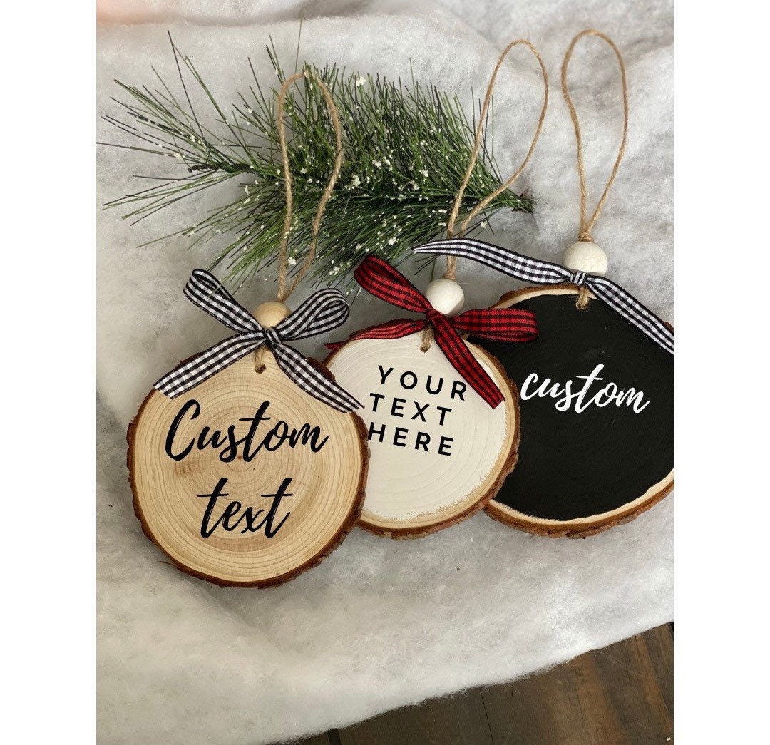 Custom Wood Ornament Wood Circle Ornament Rustic Ornament Etsy