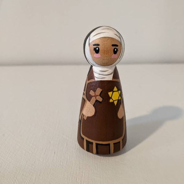 St. Teresa Benedicta of the Cross, Edith Stein Peg Doll, Catholic Saint Peg Doll, Catechesis of Good Shepherd, Catholic Montessori Toys