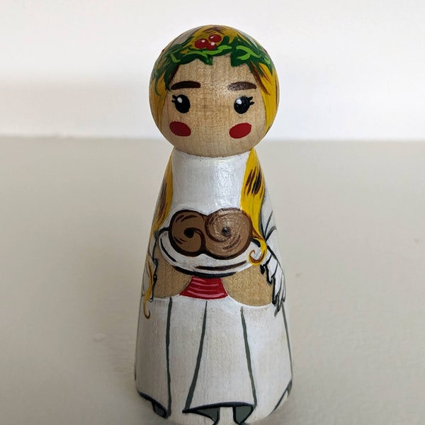 St. Lucy Peg Doll, Catholic Saint Peg Doll, Catechesis of Good Shepherd, Catholic Montessori Toys