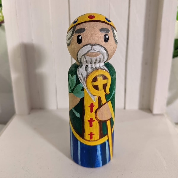 St. Patrick Peg Doll, Catholic Saint Peg Doll, Catechesis of Good Shepherd, Catholic Montessori Toys, Religious Gifts, Devotions