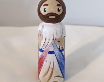 Divine Mercy Peg Doll, Catholic Saint Peg Doll, Catechesis of Good Shepherd, Catholic Montessori Toys, Religious Gifts, Devotions