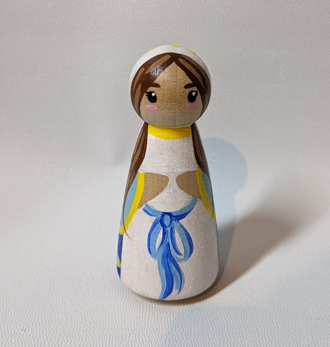Our Lady of Grace Peg Doll Catholic Saint Peg Doll Etsy