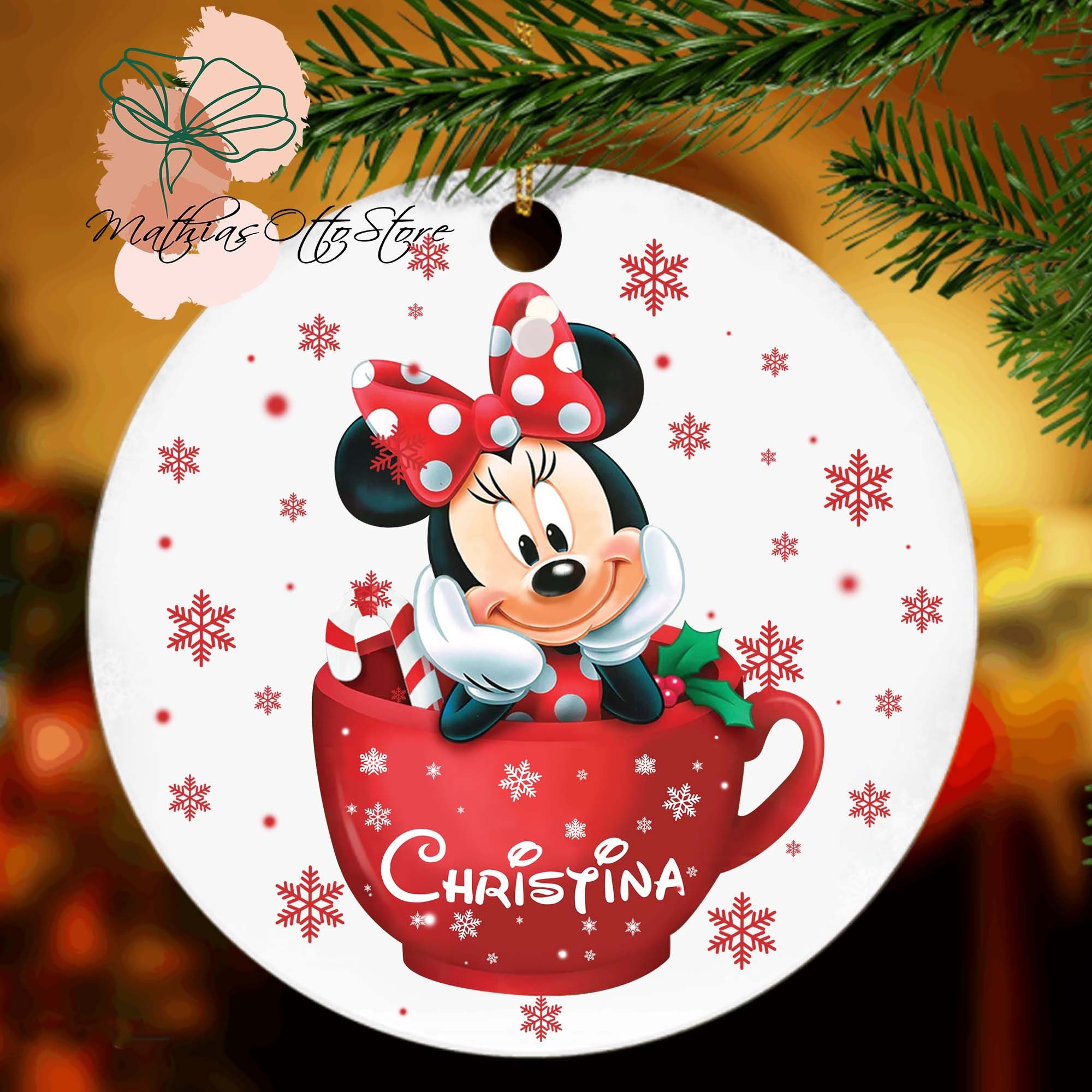Personalized Minnie Mouse Ornament, Disney Christmas Decor sold by Ian