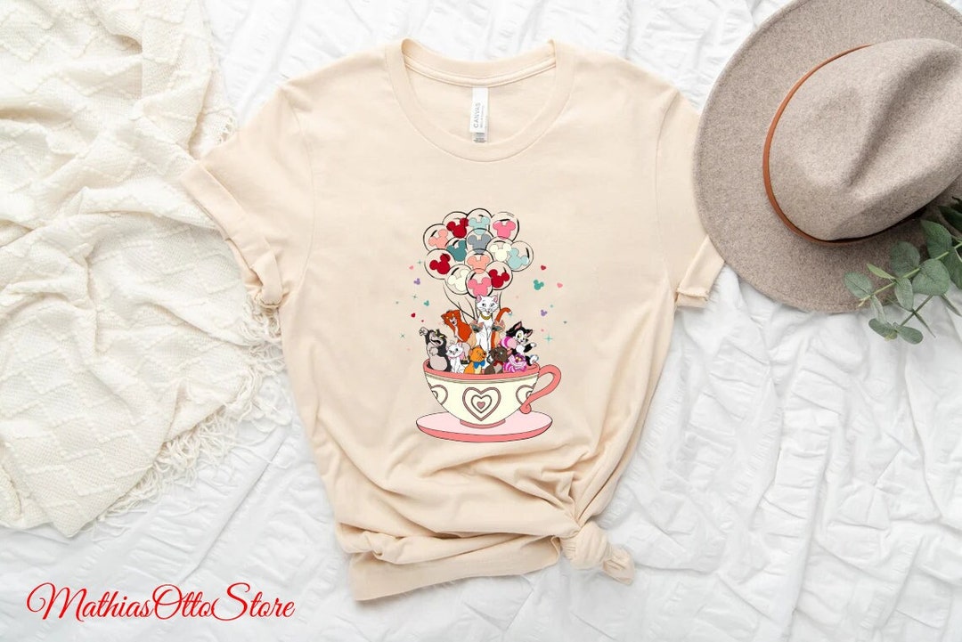 Disney Cat Shirt Disney Teacup Shirt Disney Balloon Shirt Etsy