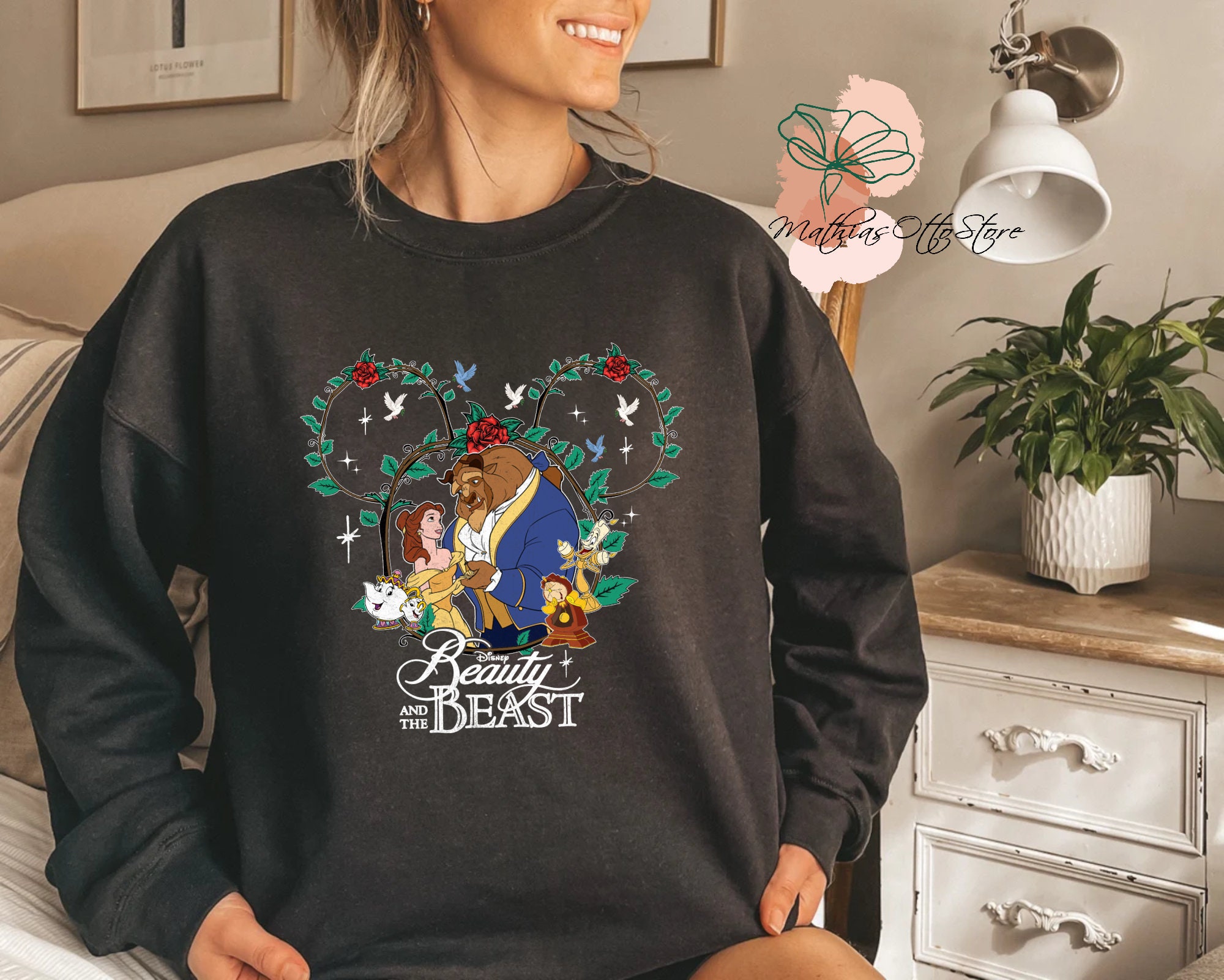 Beauty and the Beast Sweatshirt Beauty Beast Hoodie Vintage