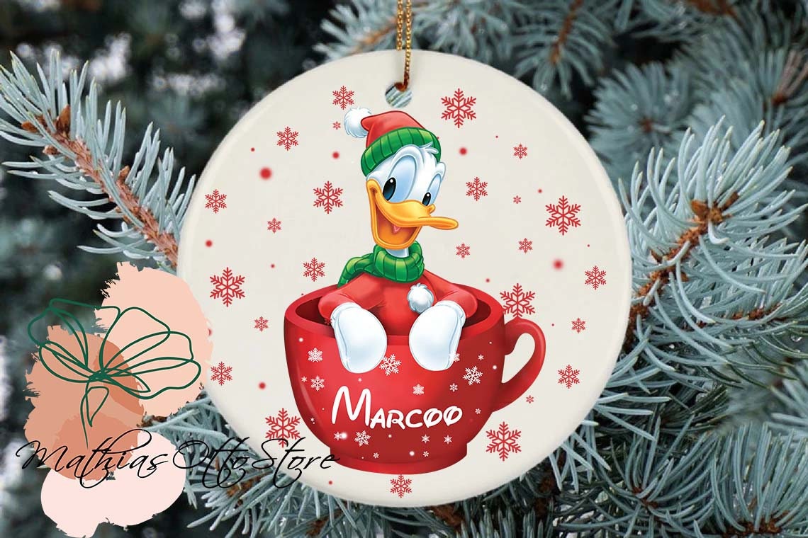Personalized Donald Duck Ornament, Disney Christmas Decor