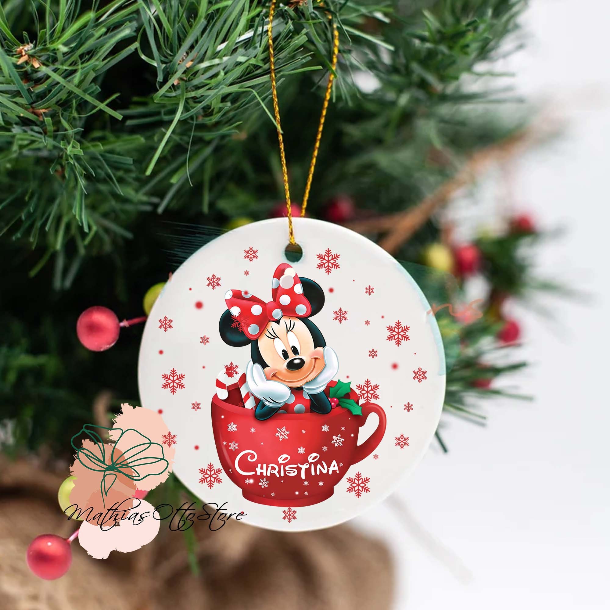 Personalized Minnie Mouse Ornament, Disney Christmas Decor sold by Ian