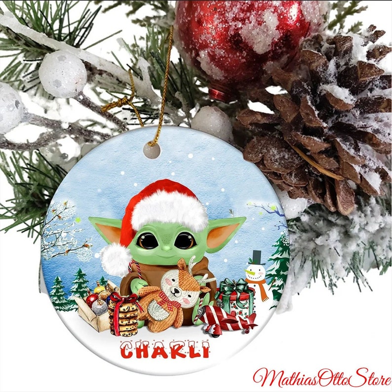 Personalized Baby Yoda Christmas Ornament Baby Yoda Ornament Etsy