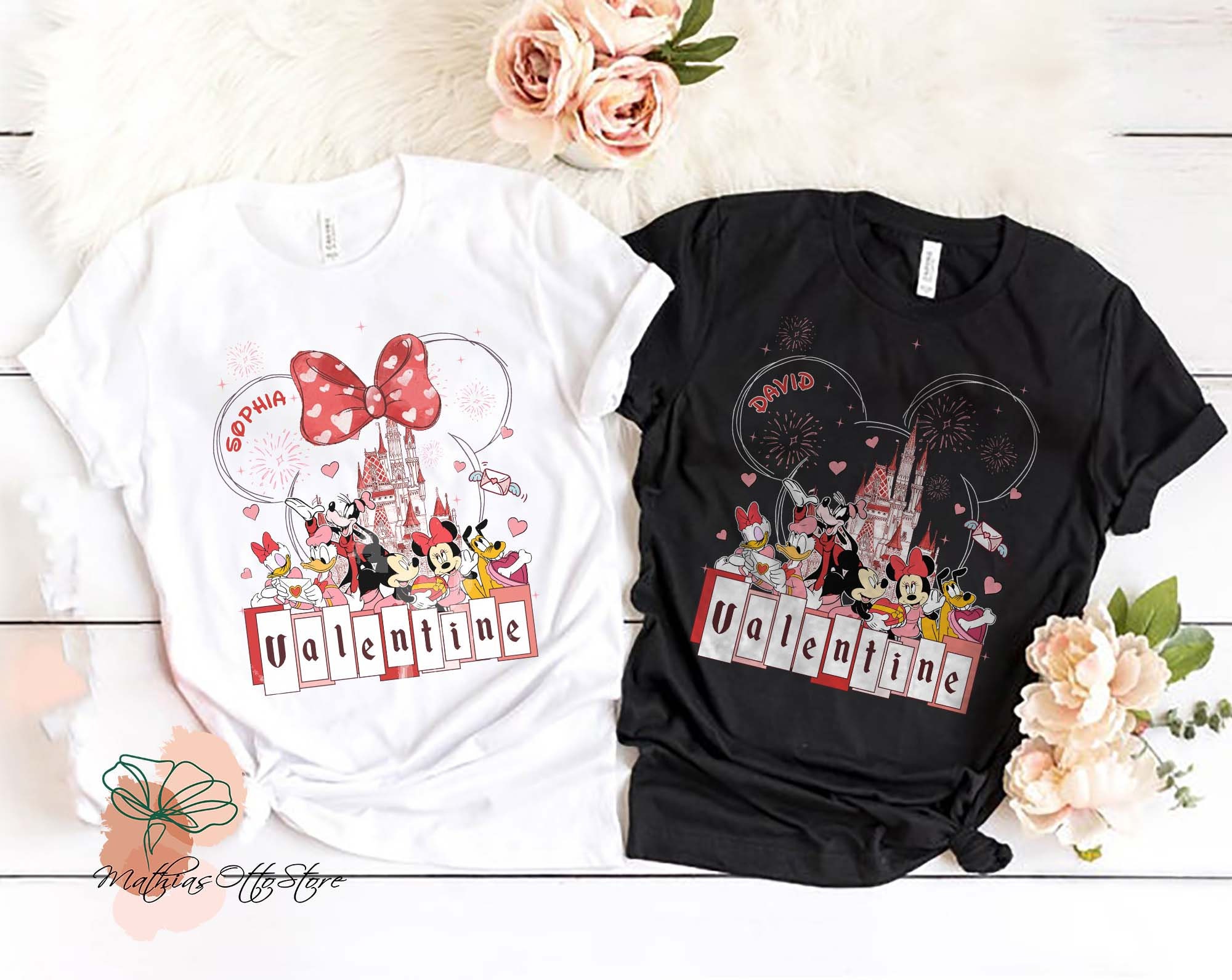 Discover Mickey und Freunde Valentine, Disneyland Valentine, Disney Valentine Paar T-Shirt