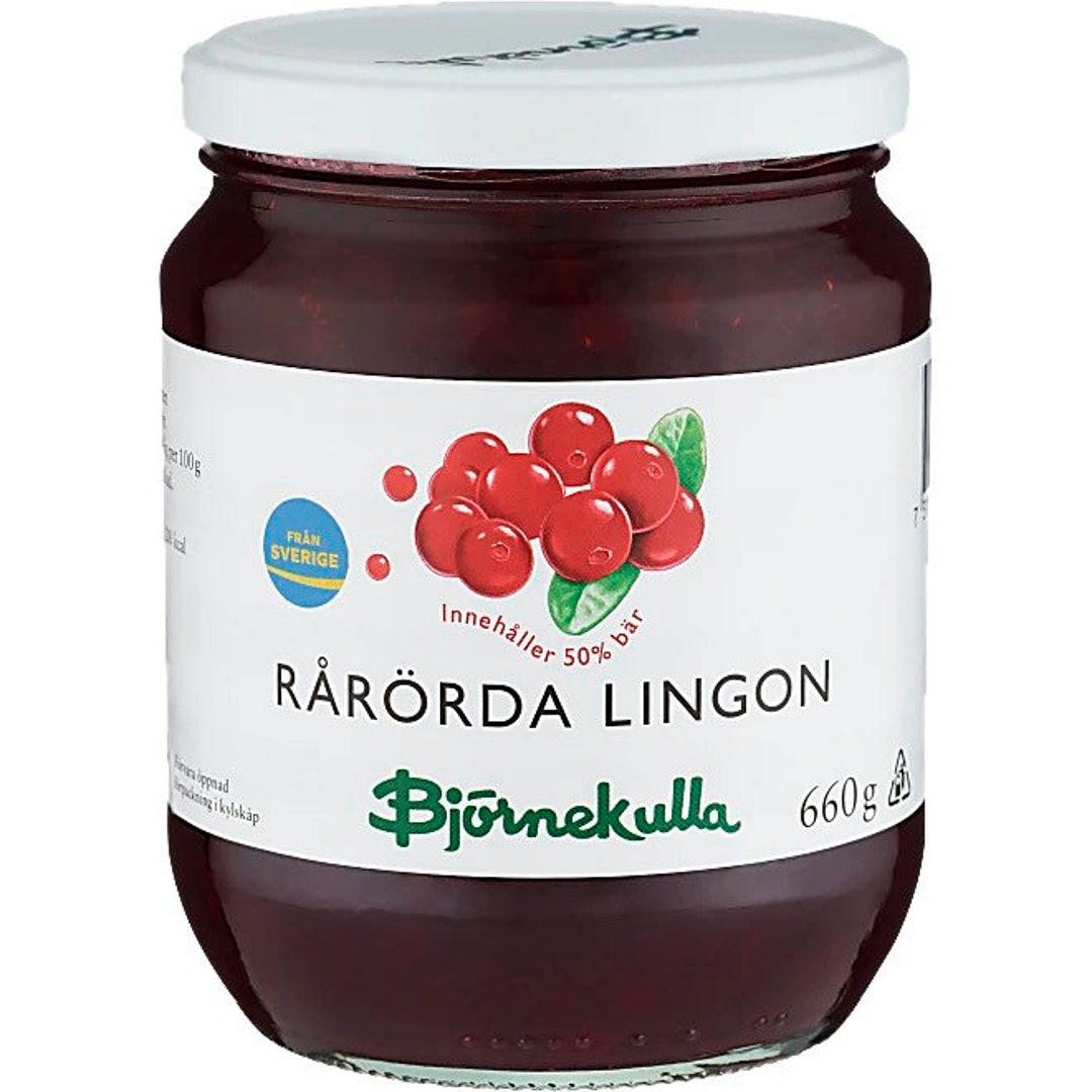 Organic Lingonberry Jam Lingonsylt 660g Rårörda Lingon pic