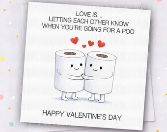 GOING POO Funny Valentines Day Card Husband Wife Girlfriend Boyfriend Toilet Loo Roll