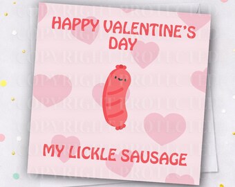 LICKLE SAUSAGE Valentines Day Card Husband Boyfriend Friend Funny Rude Cheeky Humour Valentine's