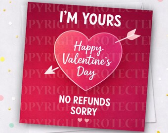 I'M YOURS Valentines Day Card Wife Husband Boyfriend Girlfriend Partner Funny Cheeky Rude Humour Valentine's