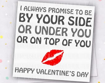 MY PROMISE Valentines Day Card Husband Boyfriend Partner Him Her Naughty Valentine's Sex