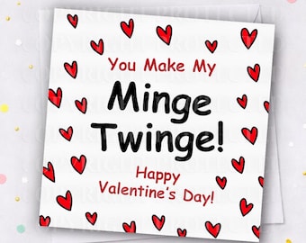 Rude MINGE TWINGE Valentines Day Card For Boyfriend Husband Him Cheeky Funny Adult Humour