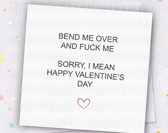 BEND ME OVER Valentines Day Card Boyfriend Husband Sexual Dirty Naughty Doggy Funny Rude Cheeky Humour Valentine's