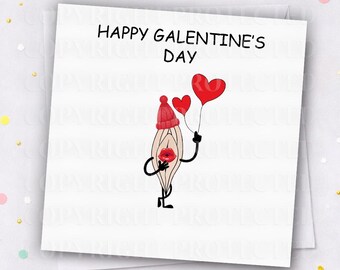 Funny GALENTINES Valentines Day Card Girlfriend Partner Friend Her Girl Valentine's Rude