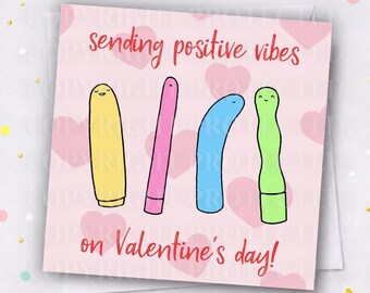 POSITIVE VIBES Valentines Day Card Wife Girlfriend Friend Funny Rude Cheeky Humour Valentine's