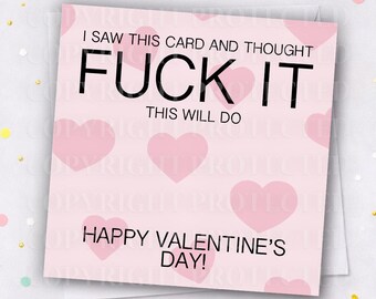 F**T IT Valentines Day Card Wife Girlfriend Husband Boyfriend Friend Funny Rude Adult Humour Valentine's