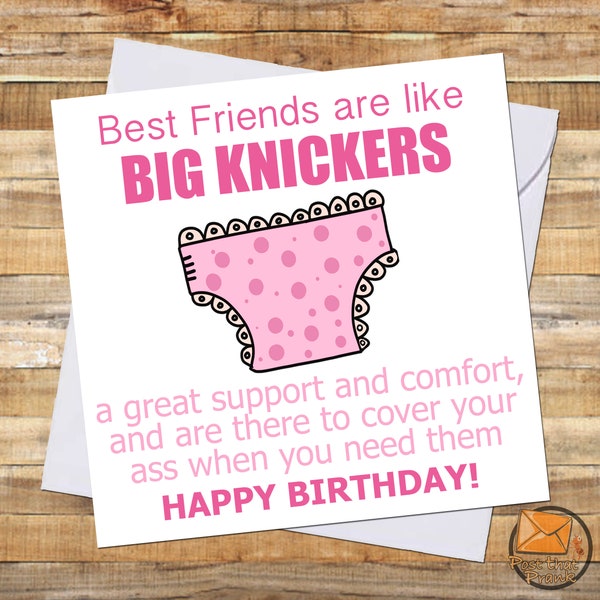 Funny BIG KNICKERS Birthday Card / Her / Best Friend / Female / Women / Colleague / Funny / Rude Comedy Adult Humour Cards