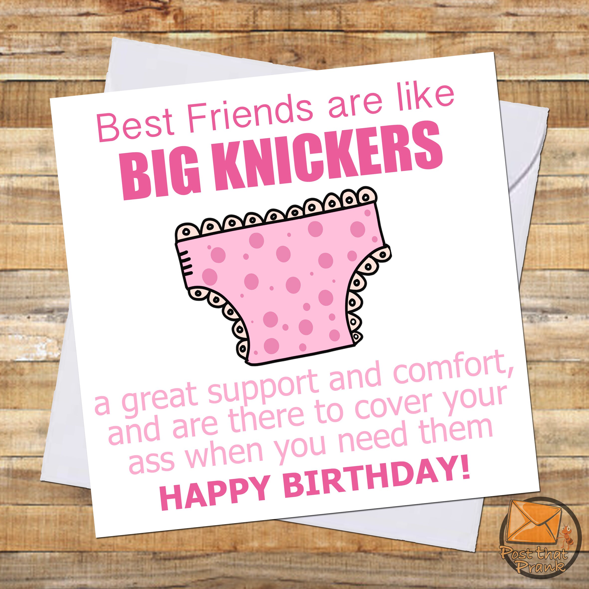 Funny BIG KNICKERS Birthday Card / Her / Best Friend / Female / Women ...