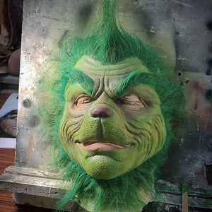 HANDGEFERTIGTE GRINCH-MASKE (Latexprothese)