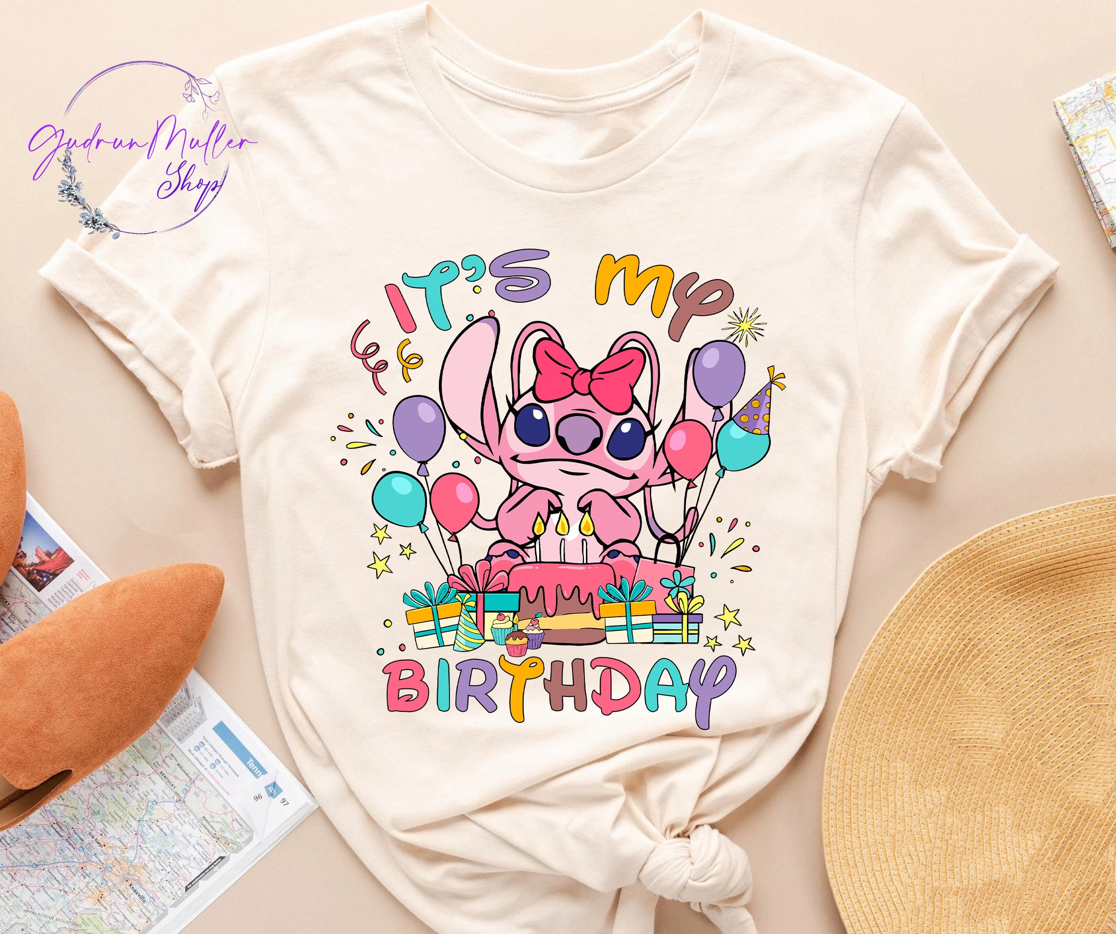 Discover It's My Birthday , Angel Birthday, Stitch Angel T-Shirt